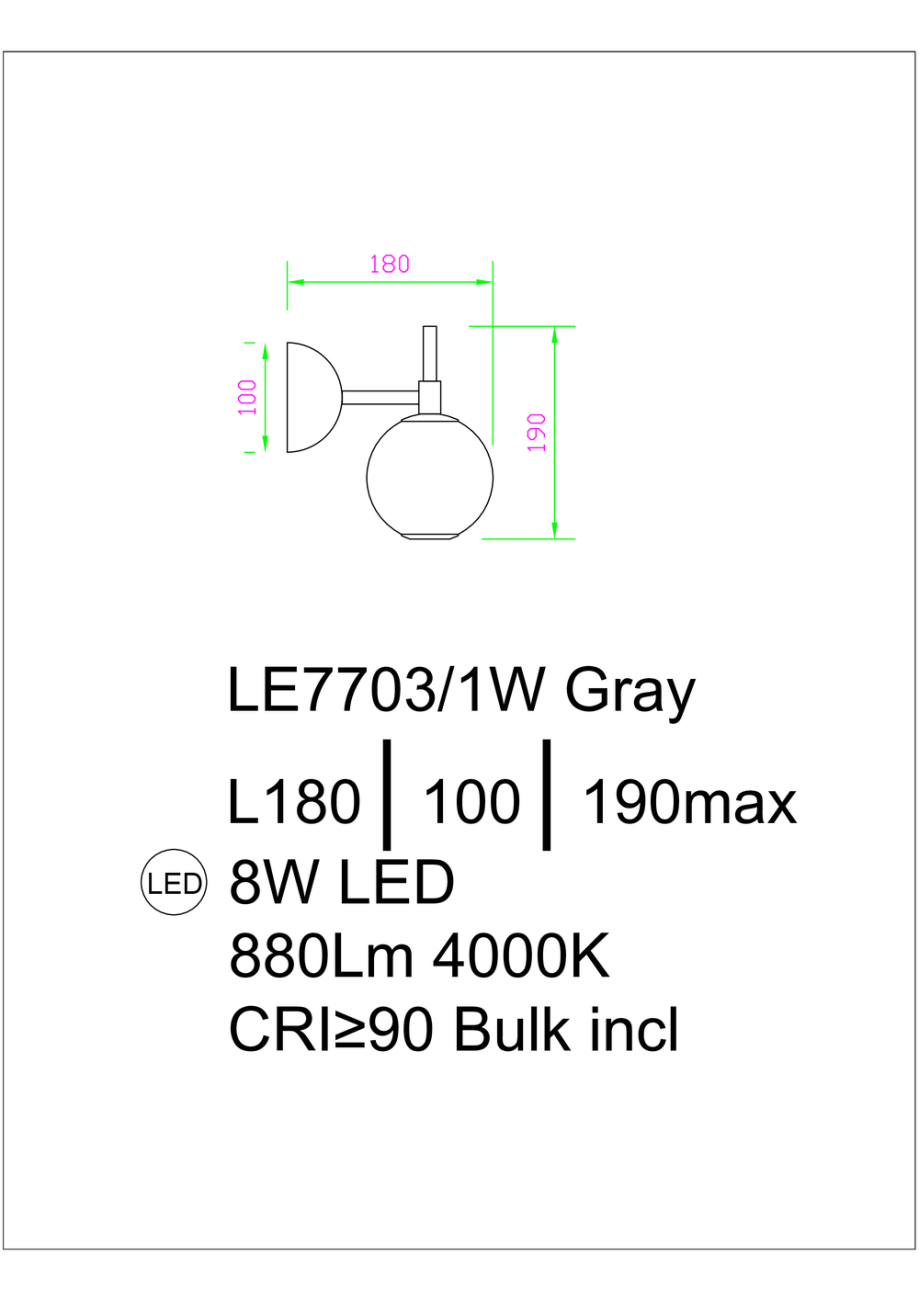 Настенное бра LEON Aurore LE7703/1WL Gold