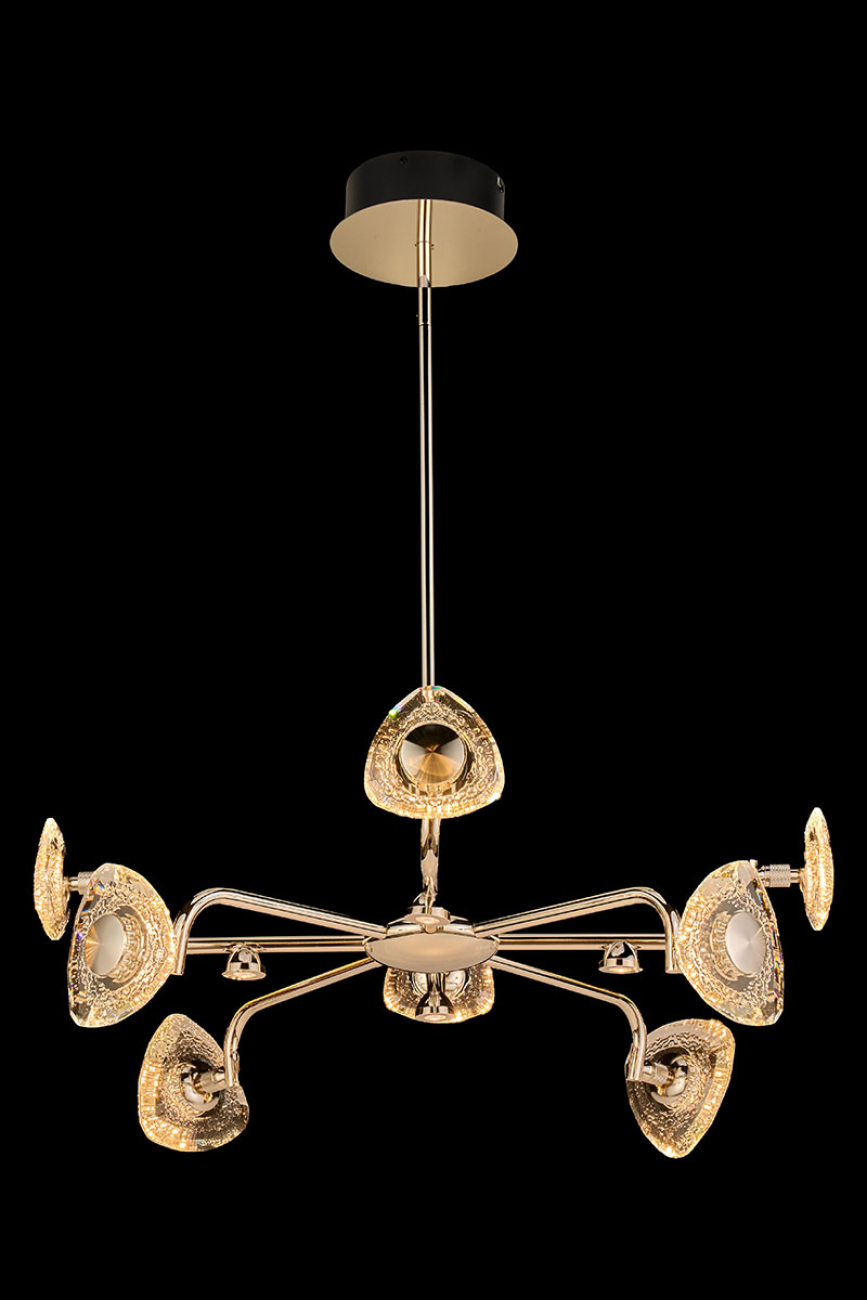 Люстра на штанге LEON Iris LE7913/8G Gold