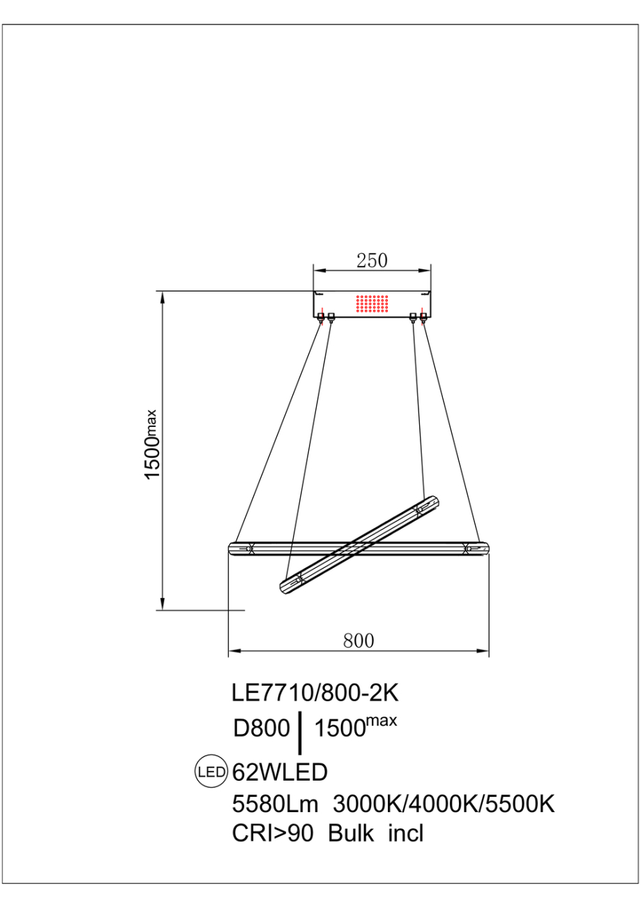 Подвесная люстра LEON Ani LE7710/800-2K Gold