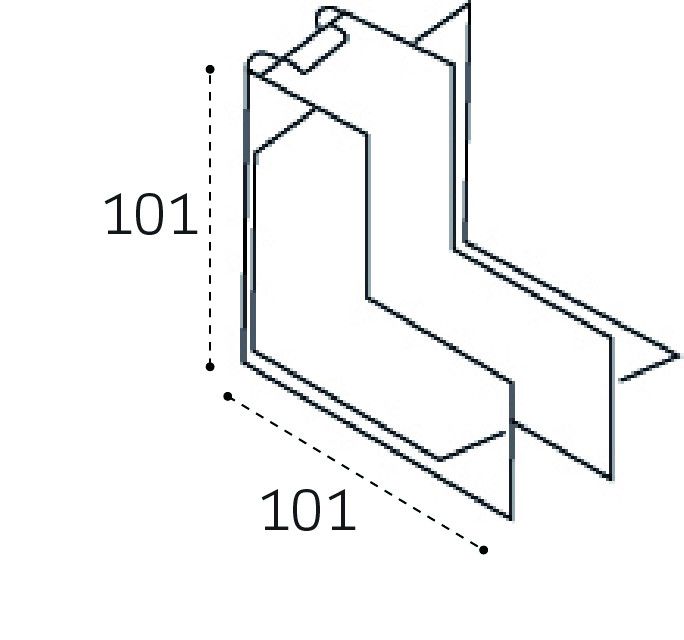 Соединитель вертикальный угловой для встраиваемого шинопровода к трековой системе KREATOR Italline IT09-9033 black