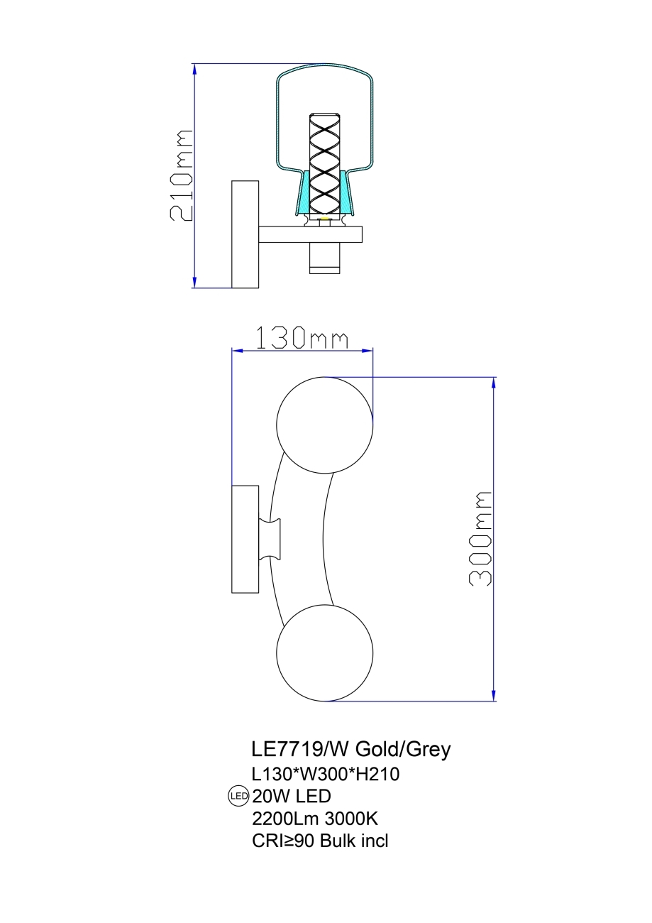 Настенное бра LEON Marie LE7719/2W Nickel