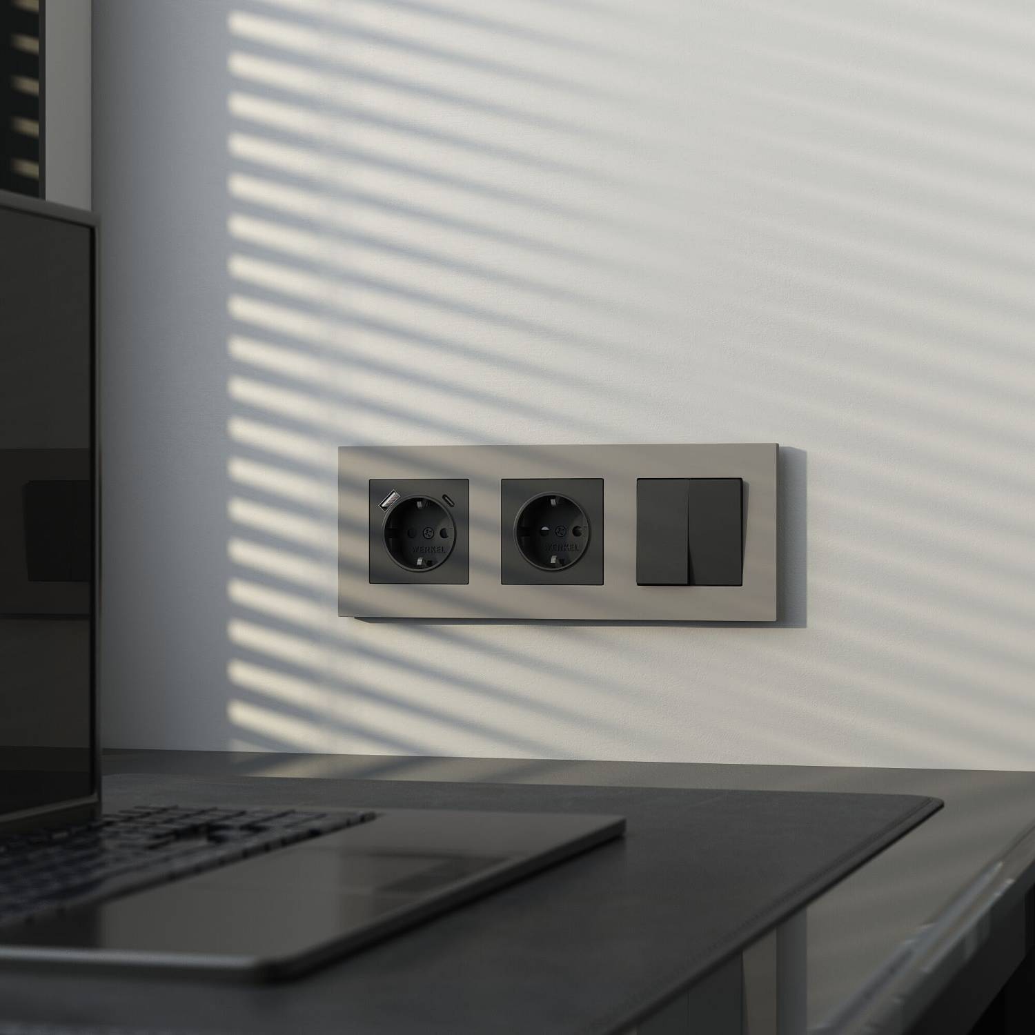 Рамка Werkel W0032917/ Рамка на 3 поста Slab (дымчатый софт)