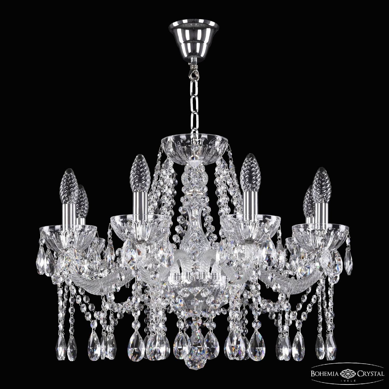 Подвесная люстра Bohemia 5413 5413/8/200 Ni Clear/M-1H