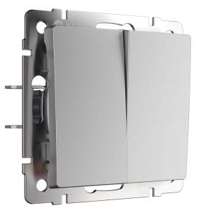 Выключатель Werkel W1120006/ Выключатель двухклавишный (серебряный)