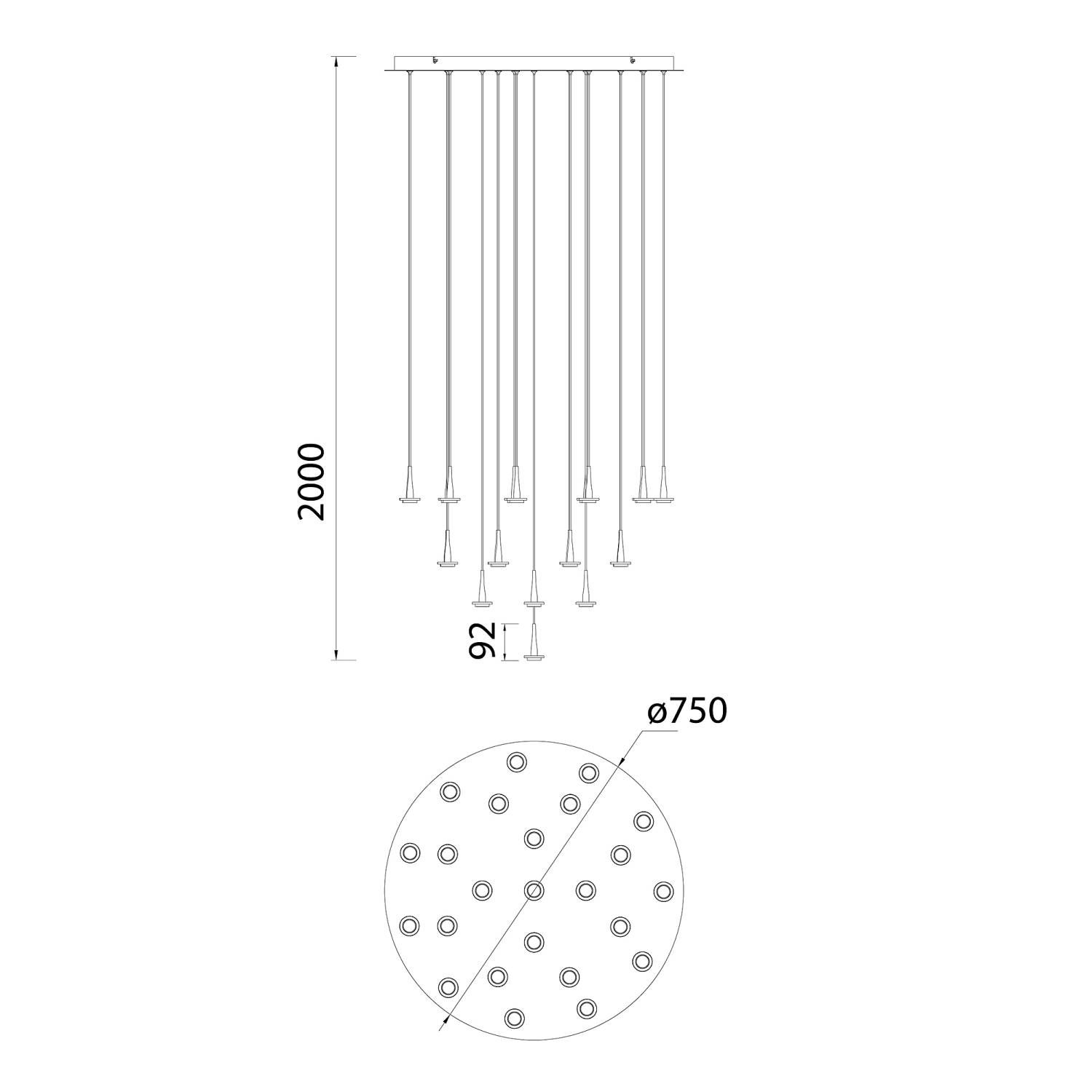 Люстра подвесная БЕЗ плафонов (24) Mantra Andromeda 8937