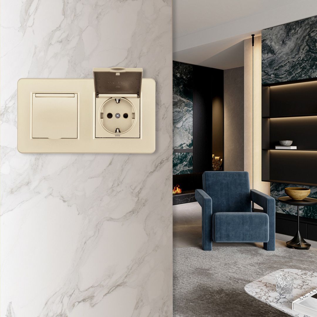 Розетка Arte Milano Set16-2 SET16-2-41-1x2 shampan