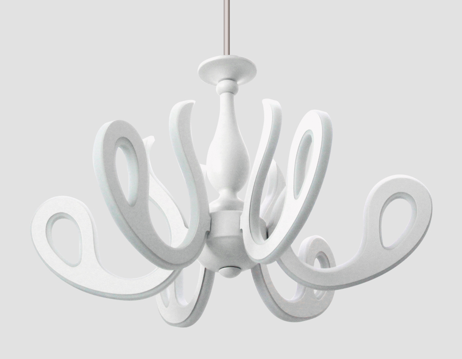 Подвесная светодиодная люстра Orbital Klassika Ambrella FK81/6 WH 292W D640