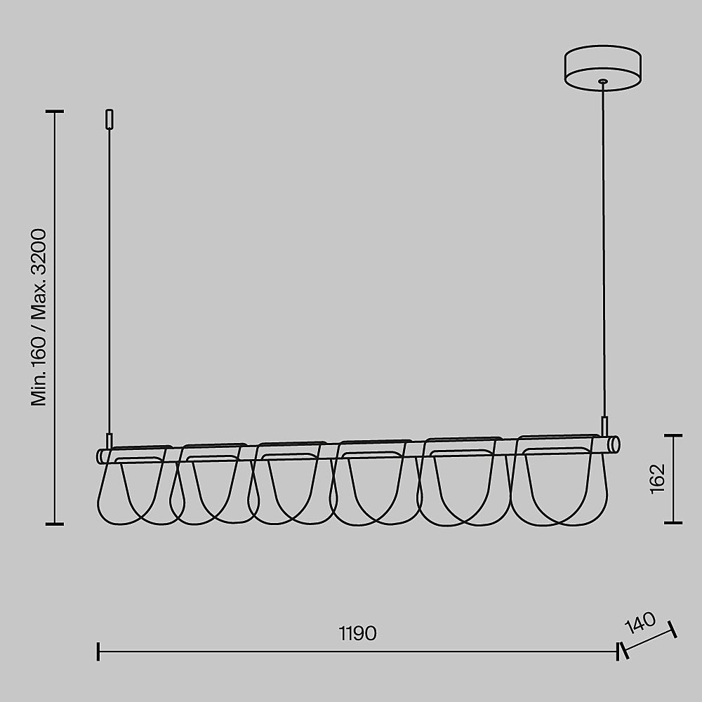 Светильник подвесной Maytoni Fluffy MOD319PL-L30B3K