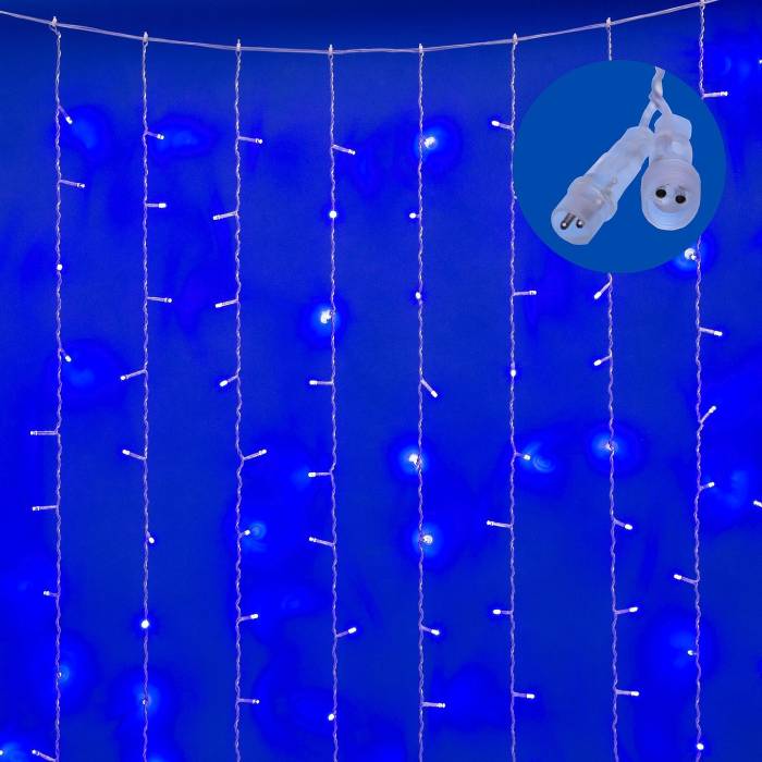 Занавес светодиодный с эффектом мерцания, 3х2м Uniel ULD-C3020-264/TTK BLUE IP44