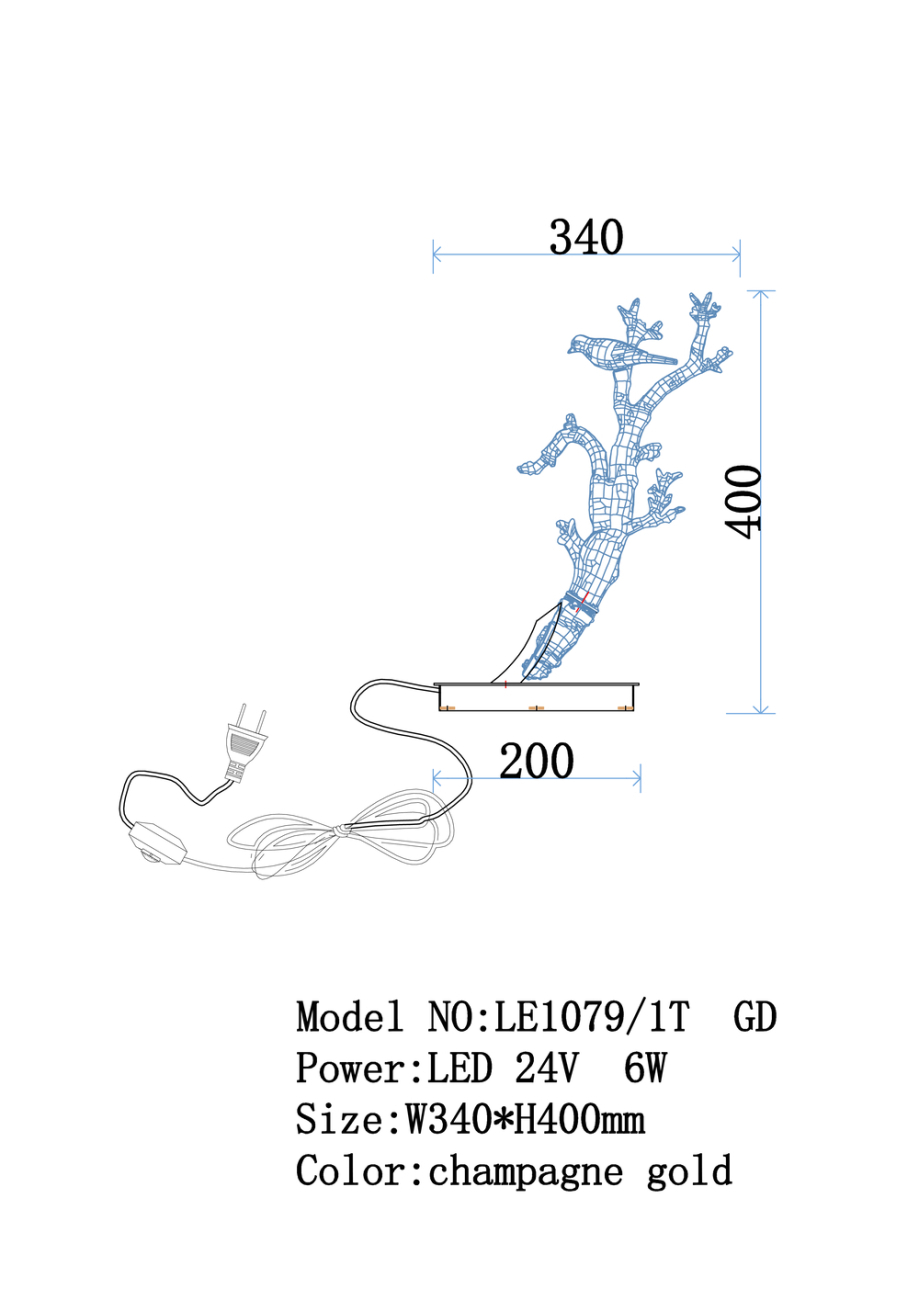 Настольная лампа LEON Estelle LE1079/1T GD