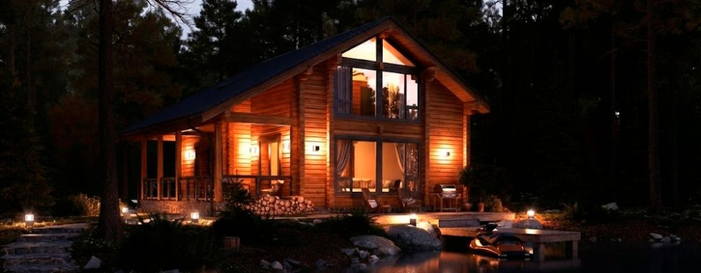 Освещение в доме из бруса