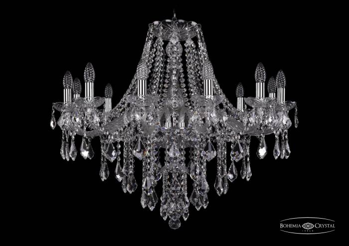 Подвесная хрустальная люстра 1415 Bohemia 1415/12/300 Ni Leafs