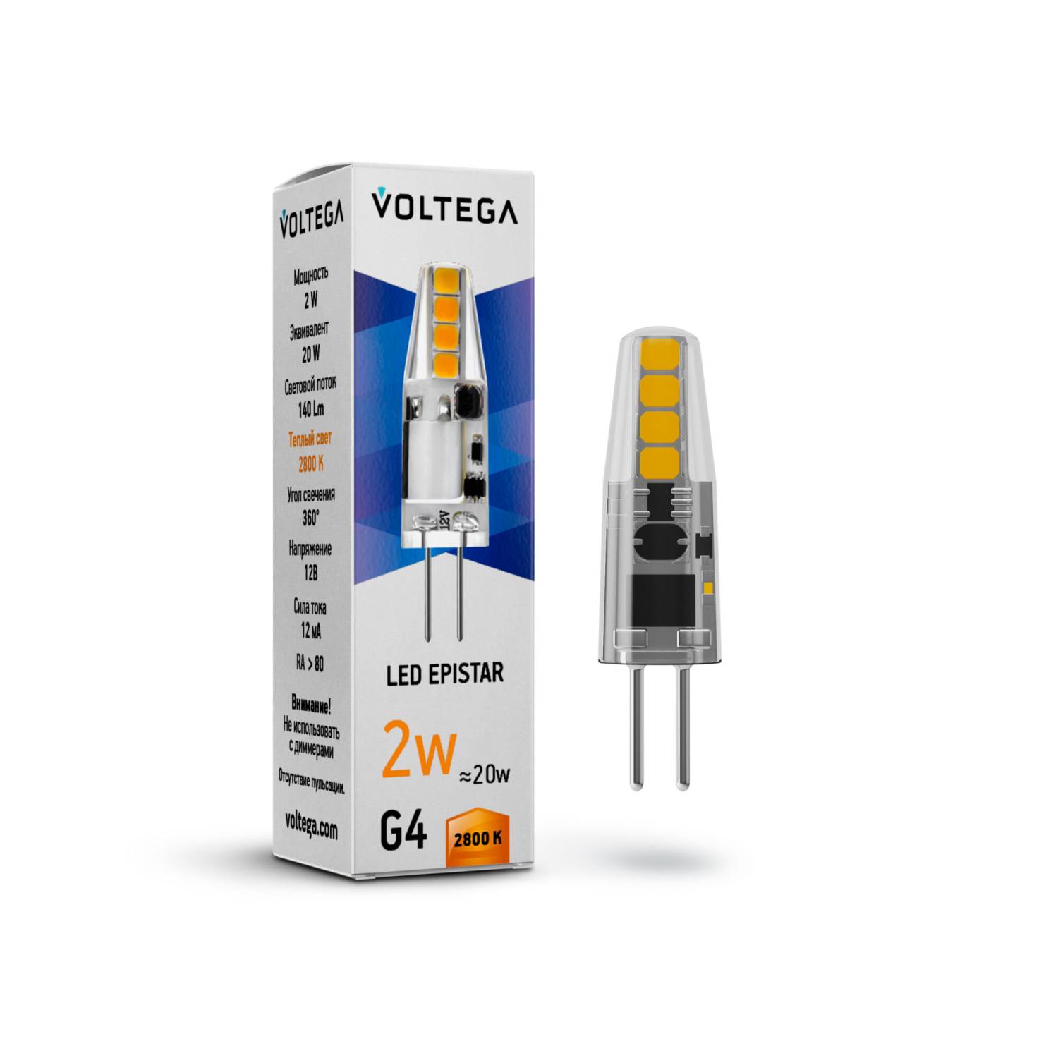 Светодиодные лампочки Voltega 7142 (G4)  (2Вт)  (2800K)  Светодиодные лампочки Voltega 7142 (G4)  (2Вт)  (2800K)