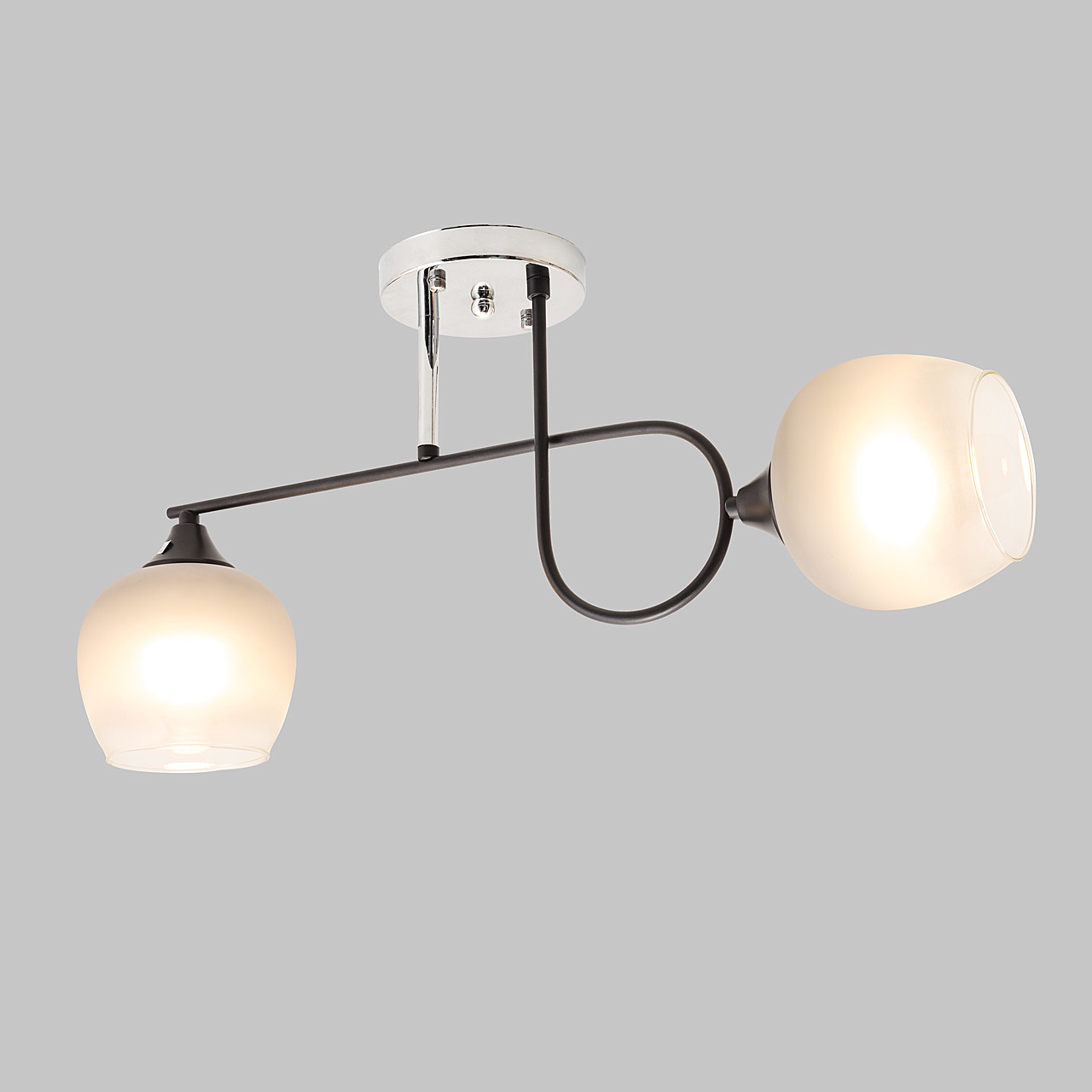 Люстра потолочная, 2*E27, черный+хром MD.4243-2-S-BK+CH