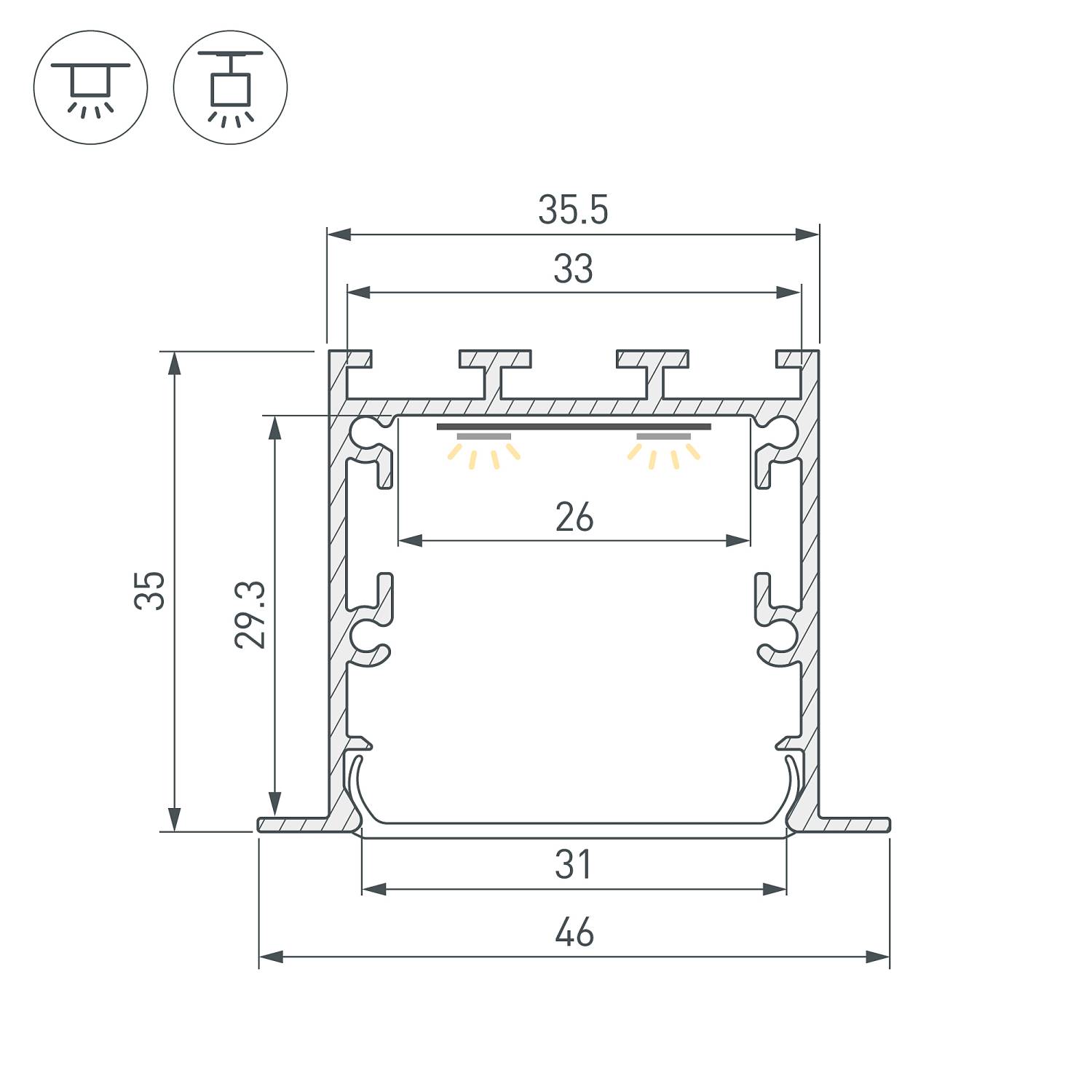 Профиль Arlight Linia-S 055395
