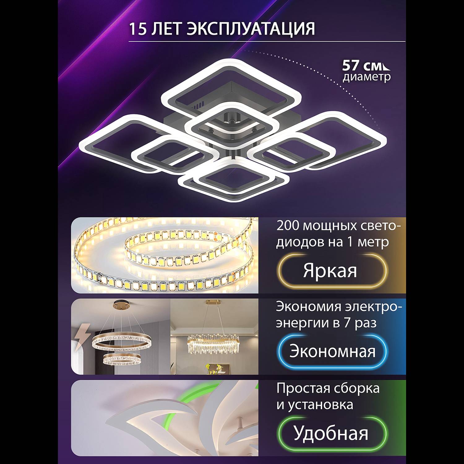 Потолочная люстра Natali Kovaltseva Spektr LED LAMPS 81108/5C