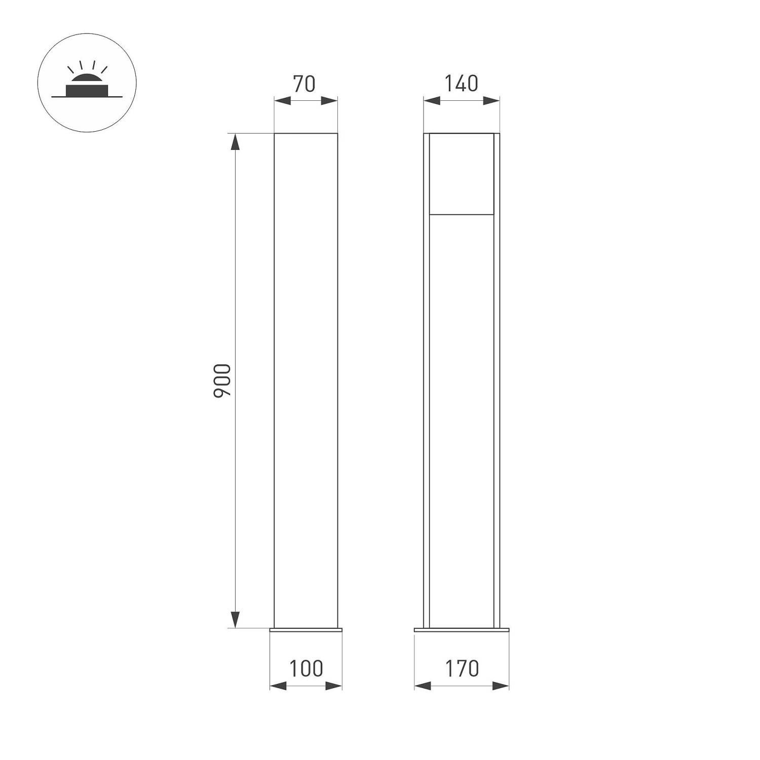 Уличный наземный светильник Arlight Sekvoya 054980