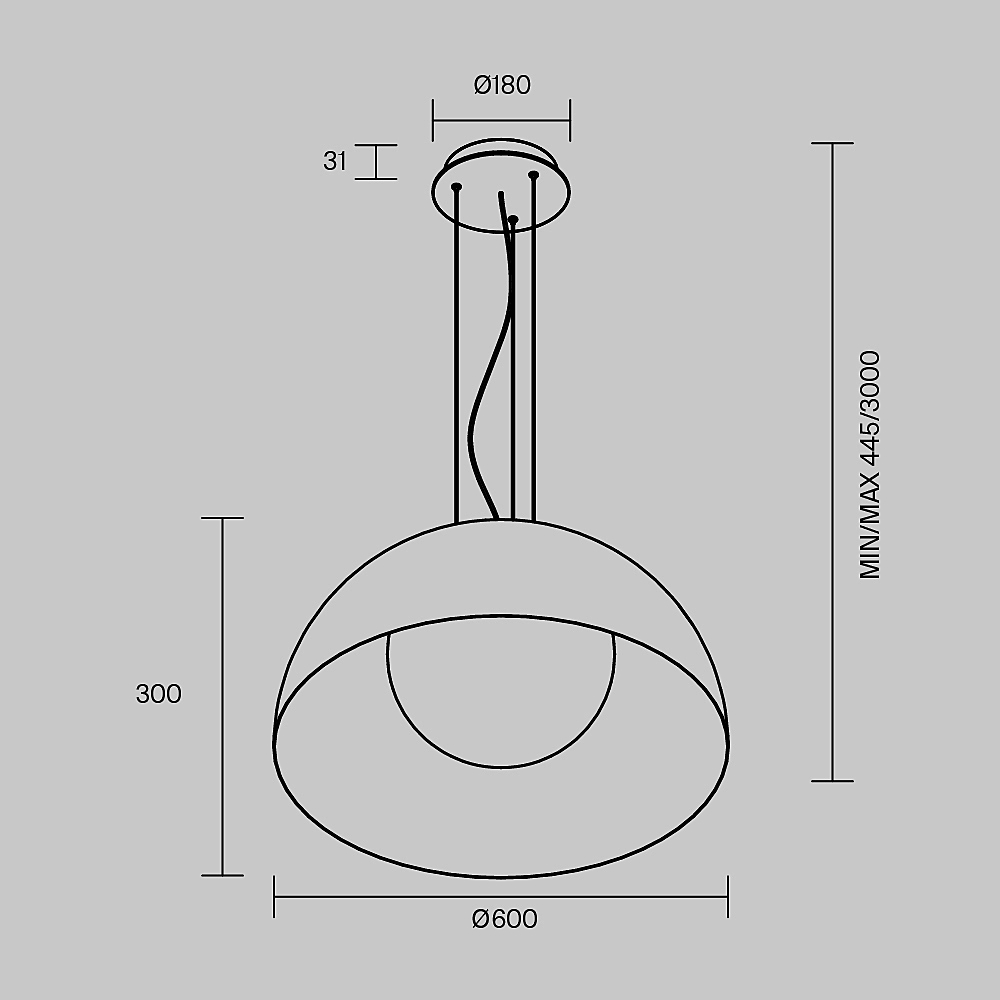 Светильник подвесной Maytoni Batten MOD472PL-L33B3K