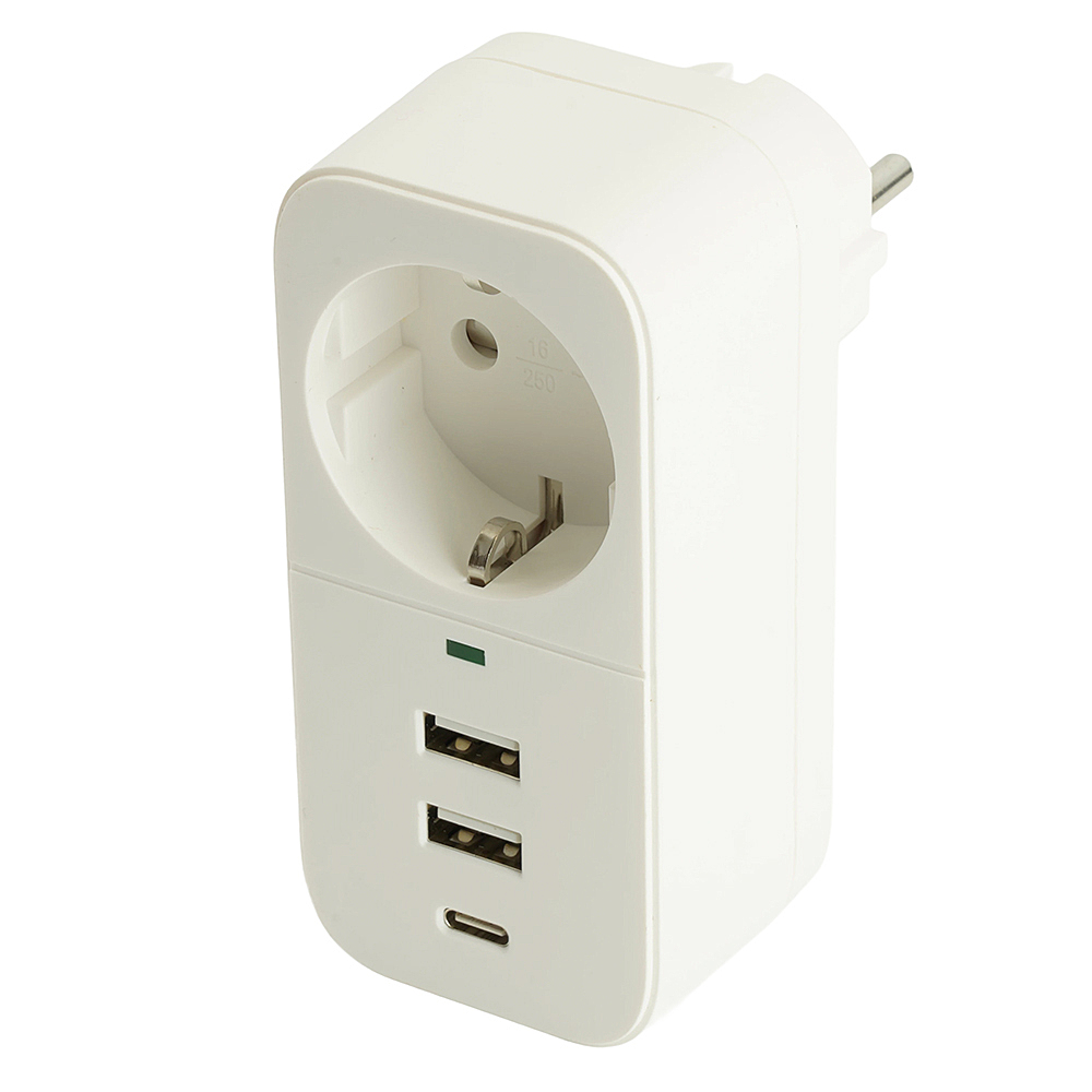 Сетевой фильтр 1-местный с/з, 250В, Stekker Nova 50142