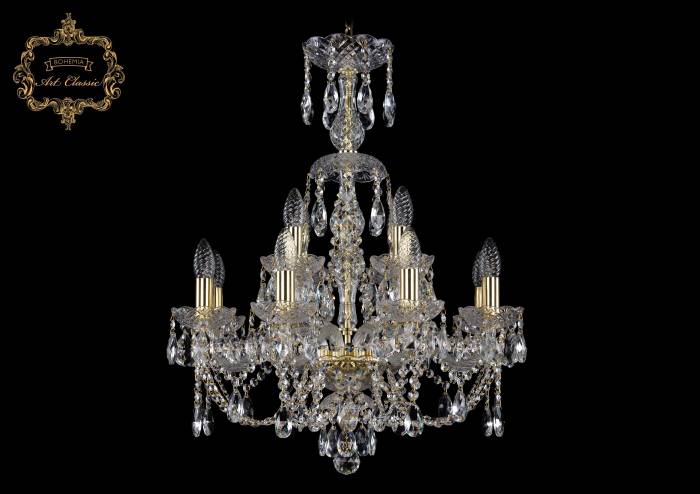 Подвесная хрустальная люстра 11.21 Art Classic 11.21.8+4.200.XL-67.Gd.Sp