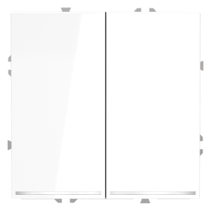 Проходной переключатель встраиваемый VOLTUM S70 двухклавишный с подсветкой 10А, (белый глянцевый) VLS020401