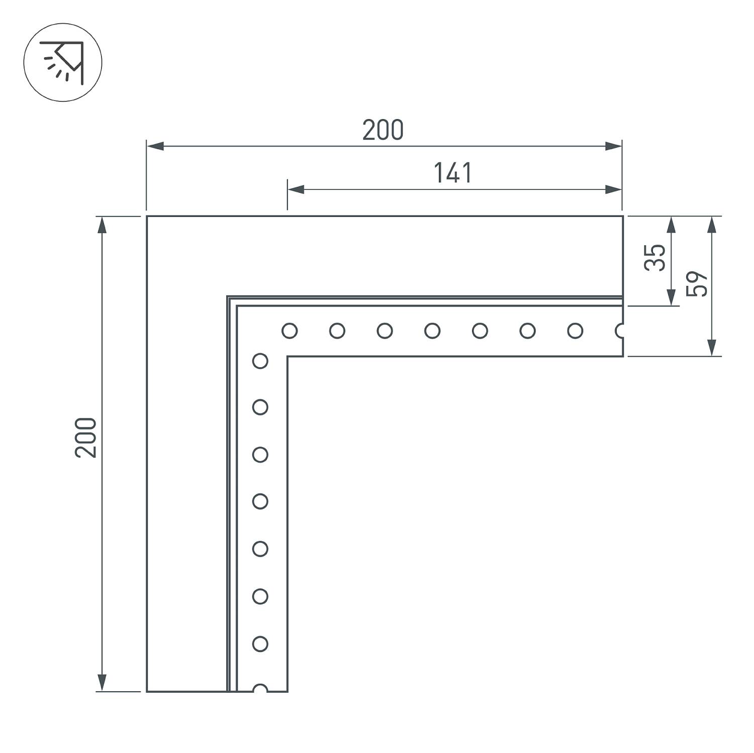 Угол Arlight 030100