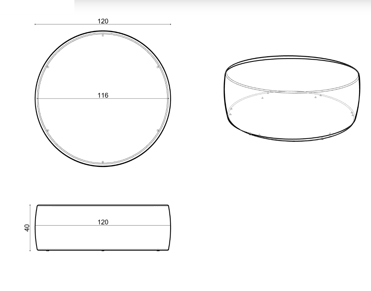 Пуфик Delight Collection Curve Vol Pouffe