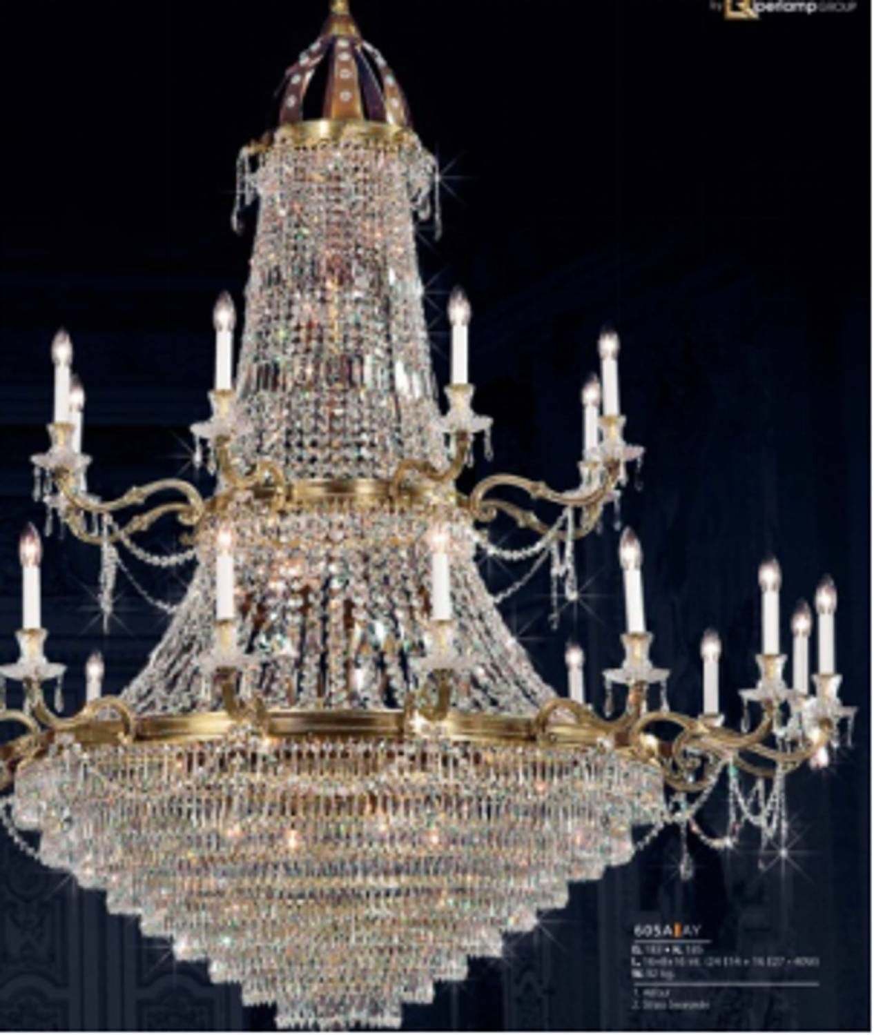Подвесная хрустальная люстра Palace Maytoni DIA890-PL-42-G