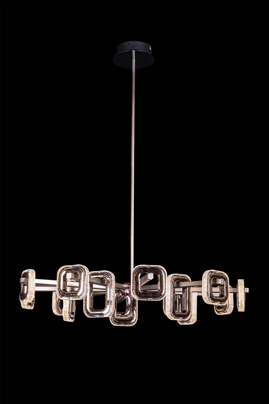 Люстра на штанге LEON Theona LE7701/15 Grey/Black Chrome