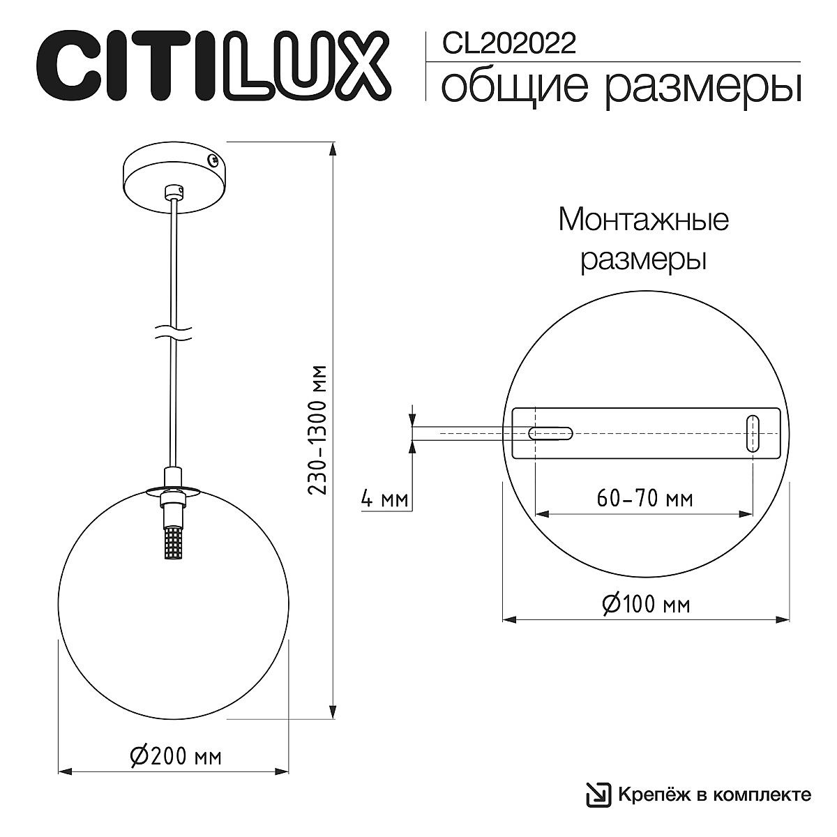 Светильник подвесной Citilux Orton CL202022