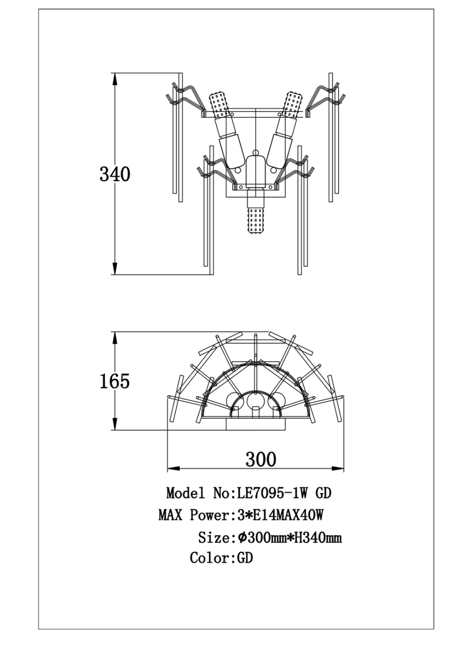Настенное бра LEON Infini LE7095/1W GD