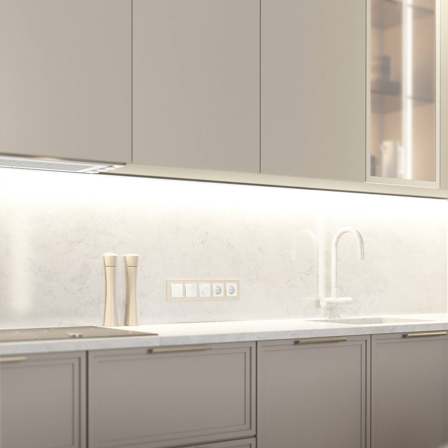 Рамка Werkel Senso шампань soft-touch W0053111/ Рамка на 5 постов Senso (шампань, стекло soft-touch)