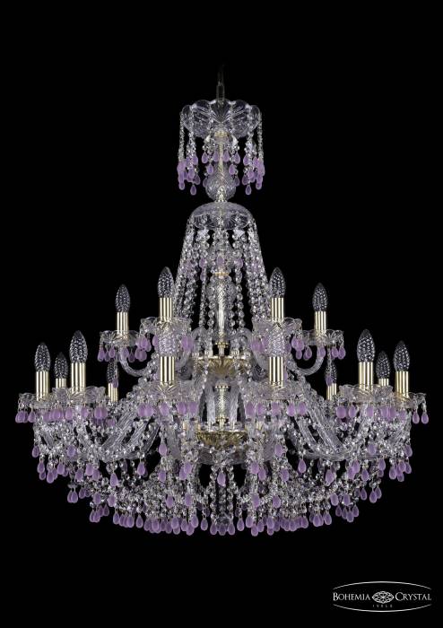 Подвесная хрустальная люстра 1410 Bohemia 1410/12+6/300/XL-95/2d G V7010
