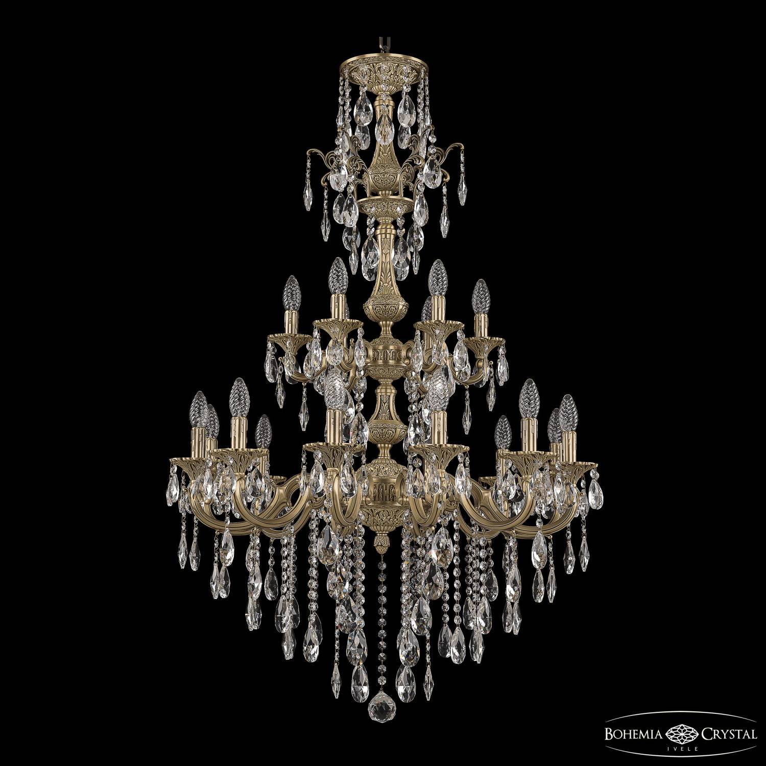 Подвесная хрустальная люстра 7201 Bohemia 72101/12+6/250/XL/2d B FP