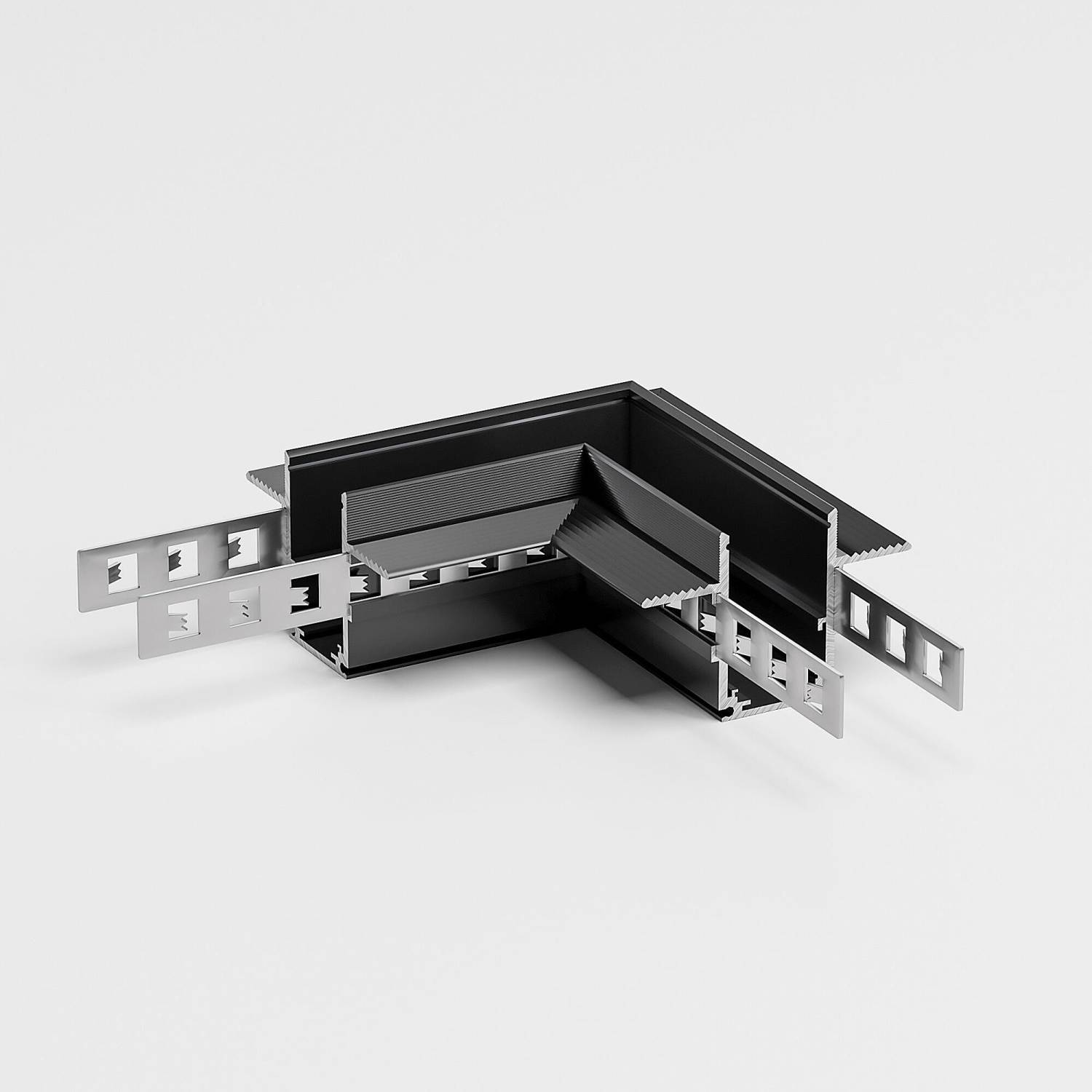 Коннектор для шинопровода Elektrostandard Slim Magnetic Slim Magnetic Коннектор угловой для встраиваемого шинопровода под ГКЛ 9,5мм (черный) 85214/00