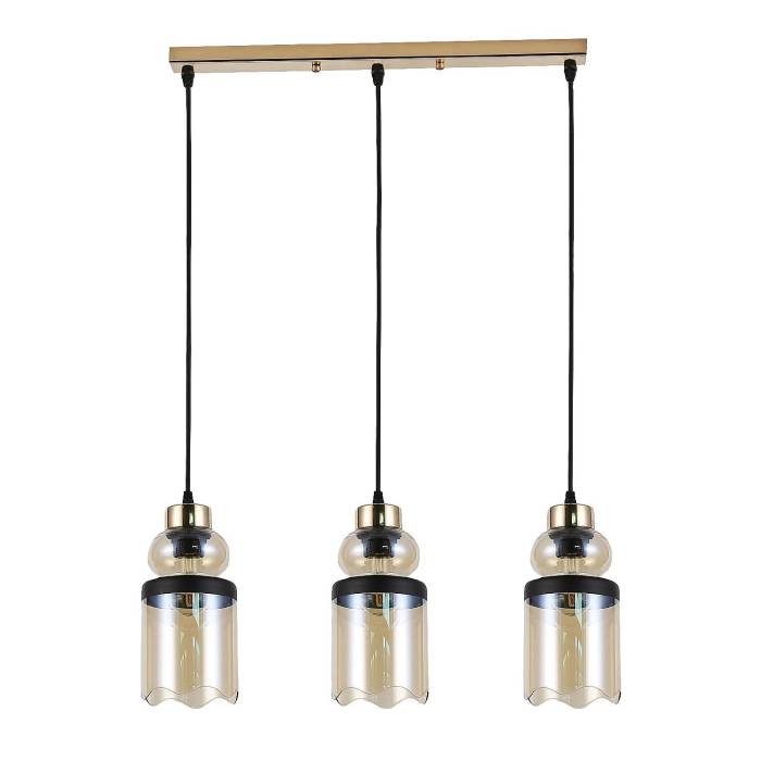 Светильник подвесной ЭкономСвет 30109 30109/3GD AMB+BK