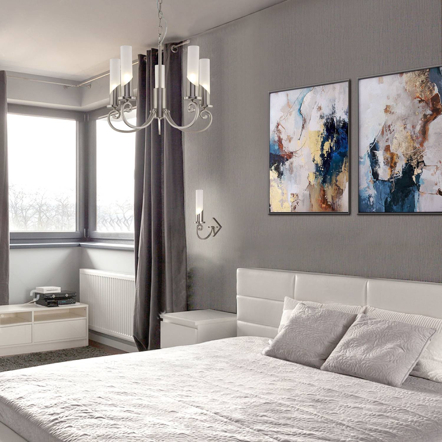 Подвесная люстра Eurosvet Banci 60117/5 никель Smart