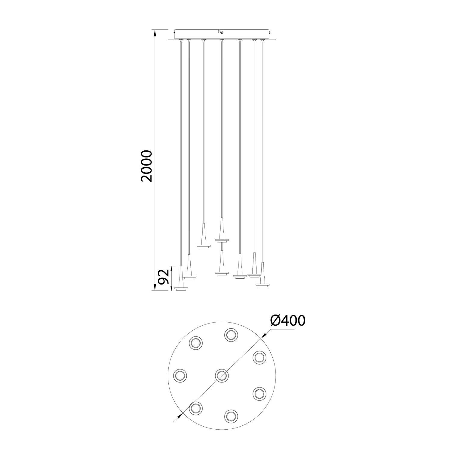 Люстра подвесная БЕЗ плафонов (8) Mantra Andromeda 8933