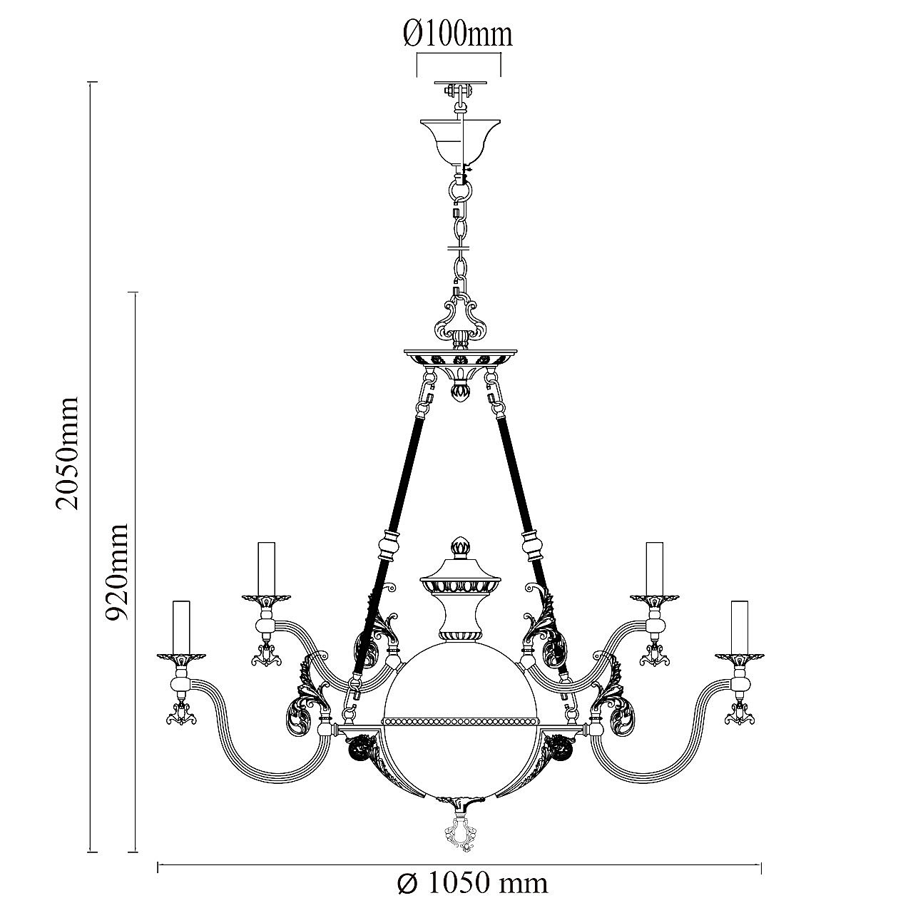 Люстра многоярусная Габриэль 491012315 Chiaro