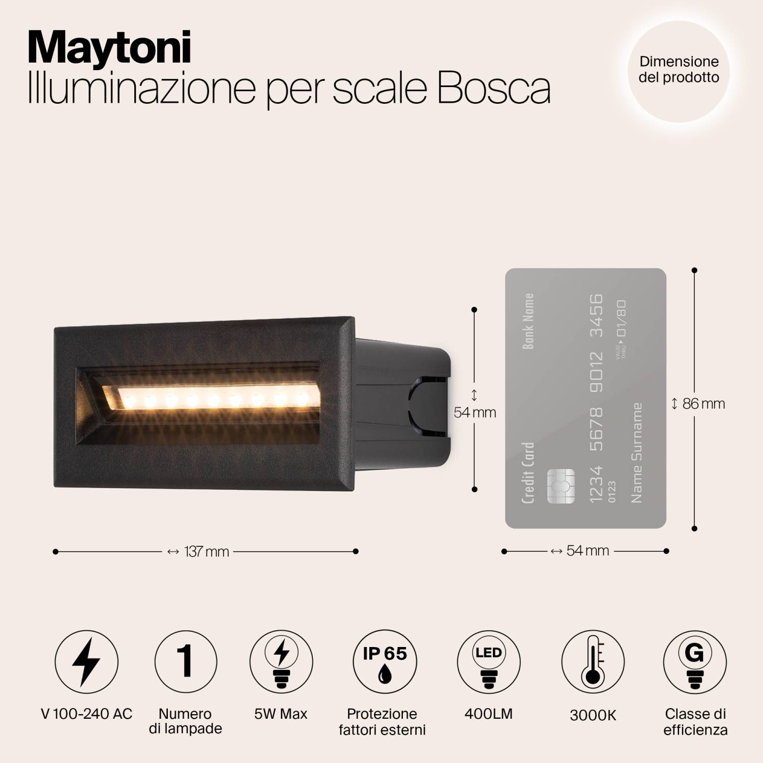 Подсветка для ступеней Maytoni Bosca O045SL-L5B3K Подсветка для ступеней Maytoni Bosca O045SL-L5B3K