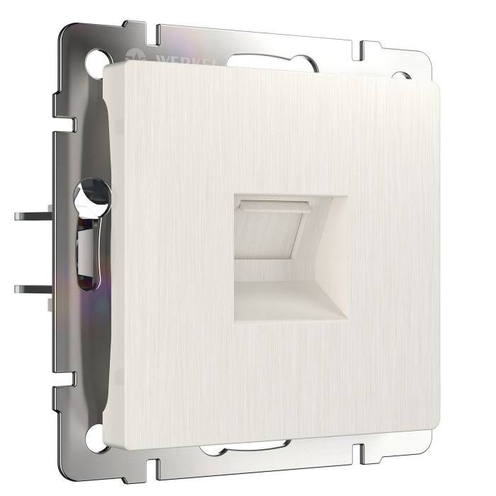 Розетка Werkel W1182013/ Телефонная розетка RJ-11 (перламутровый рифленый)