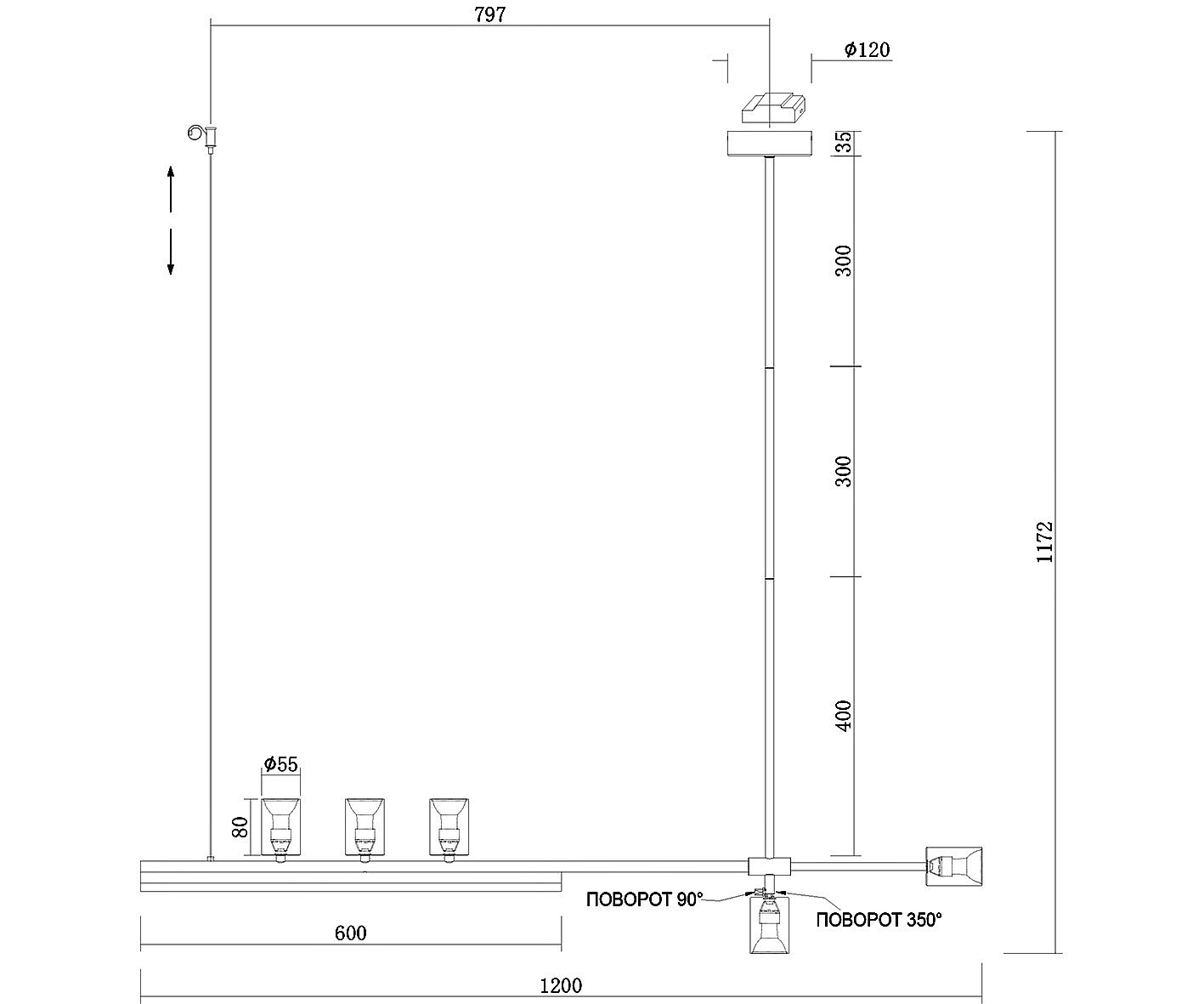Светильник подвесной KINK Light Рия 07618-120,36