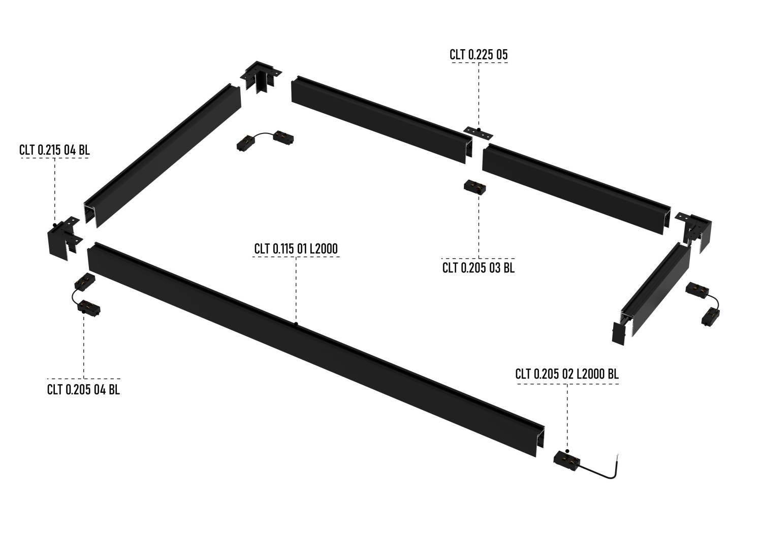 Шинопровод Crystal Lux Space 220 CLT 0.115 01 L2000 BL