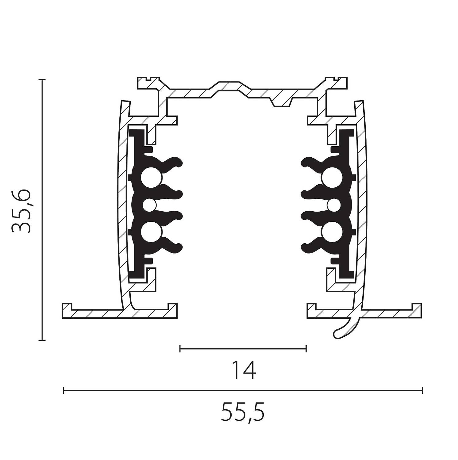 Шинопровод Lightstar Quattro-Dali 503025-R-DALI