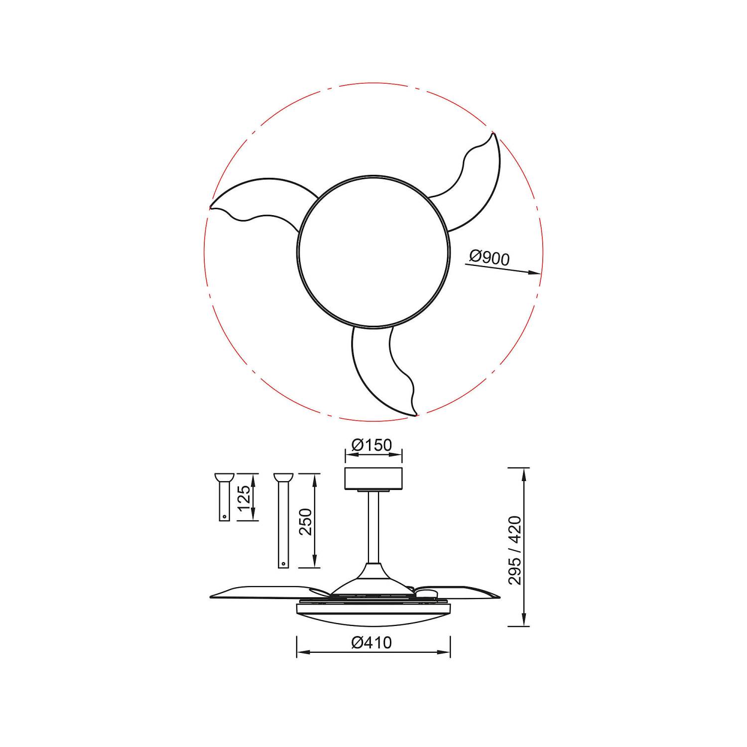 Люстра-вентилятор Mantra Slim Fan 9056