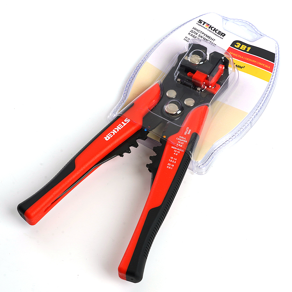 Автоматический многофункциональный инструмент для зачистки кабеля (стриппер) Stekker WSC-001 39775