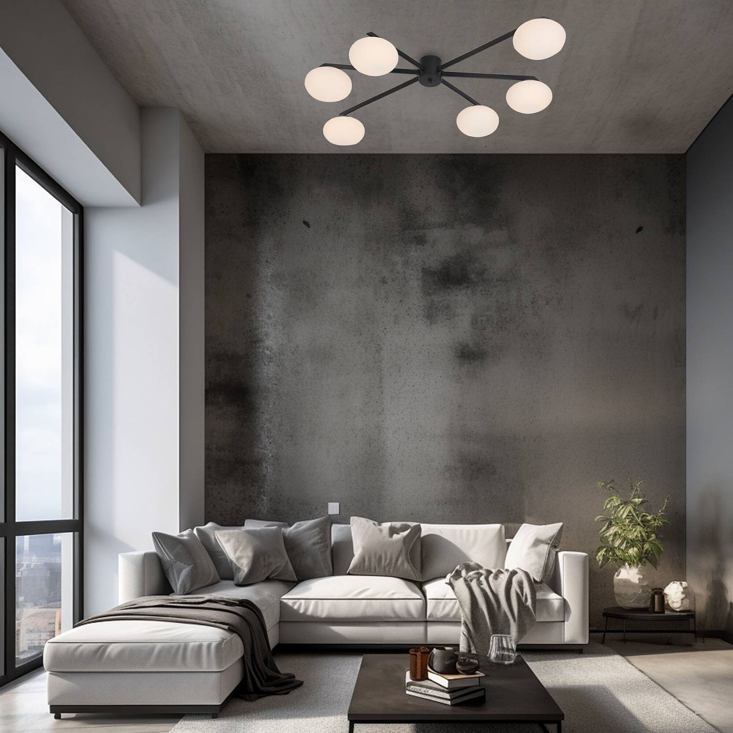 Потолочная люстра Eurosvet Opaline 70220/6 черный Smart