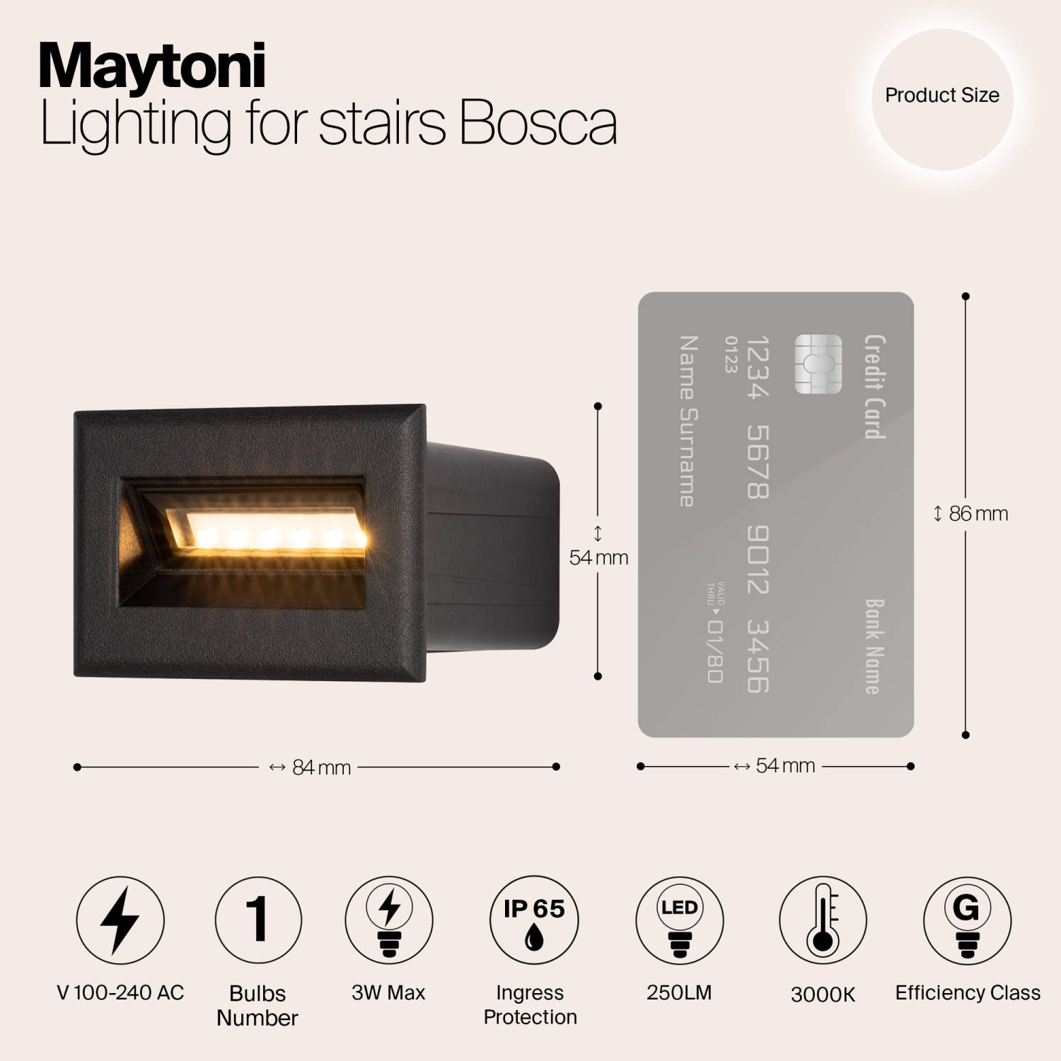 Подсветка для ступеней Maytoni Bosca O045SL-L3B3K Подсветка для ступеней Maytoni Bosca O045SL-L3B3K