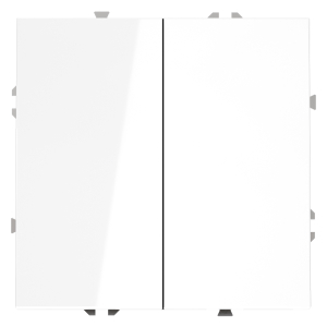 Проходной переключатель встраиваемый VOLTUM S70 двухклавишный 10А, (белый глянцевый) VLS020301