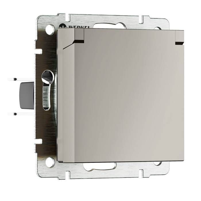 Розетка Werkel W1271204/ Розетка влагозащ. с зазем. с защит. крышкой и шторками (дымчатый)